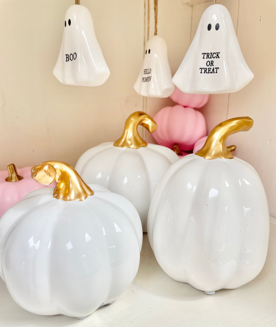 Gold Stem Pumpkin Trio