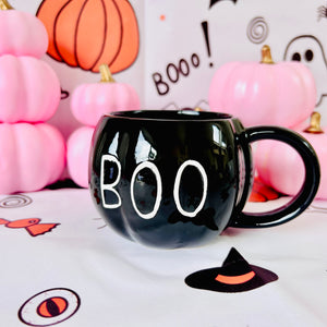 BOO Pumpkin Mug Black