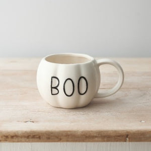 BOO Pumpkin Mug White