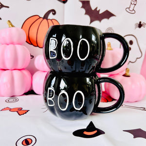 BOO Pumpkin Mug Black